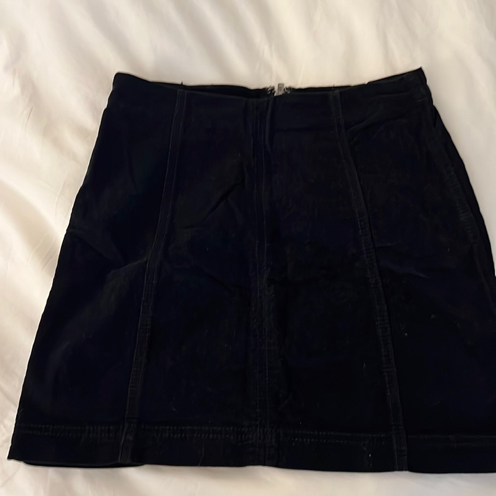 Free People Black Suede Skirt